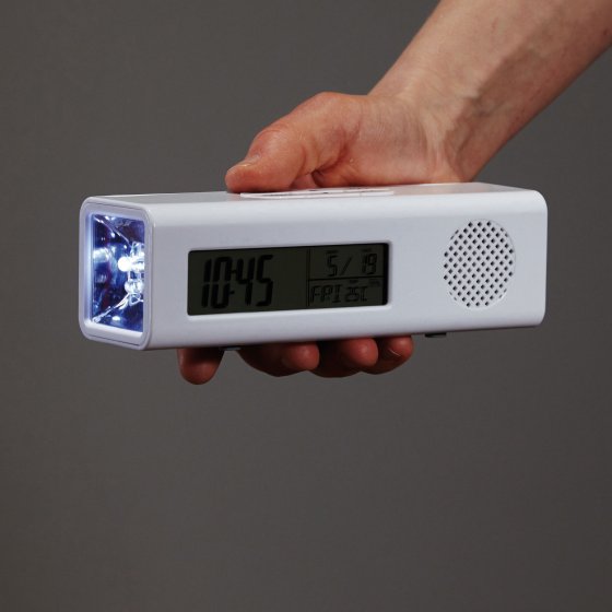 Radio-réveil avec lampe de poche à LED 