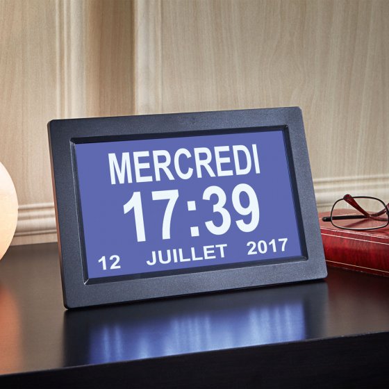 Horloge numérique date jour et heure 