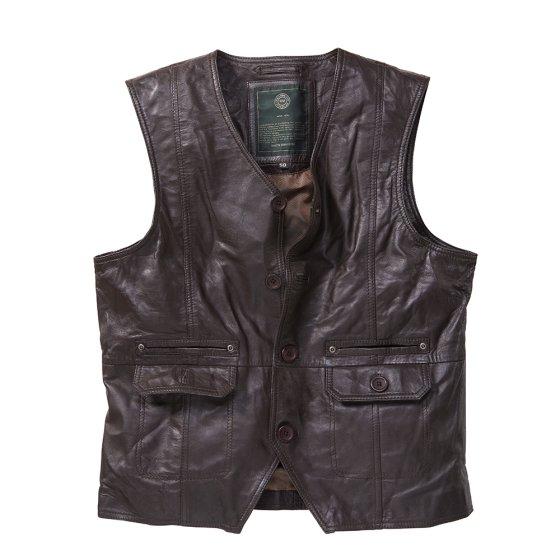 Gilet en cuir nappa d'agneau 60 | Marron