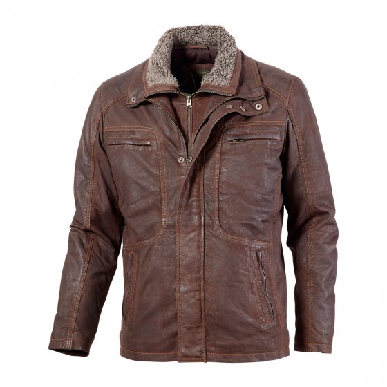 Veste d'hiver en cuir d'agneau