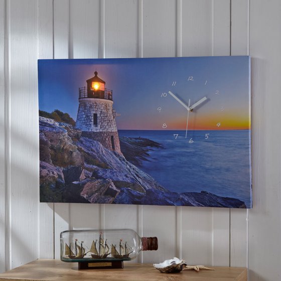 Tableau mural LED avec horloge 