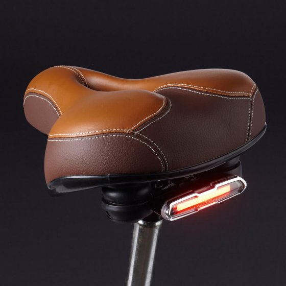 Selle de vélo double suspension avec feu arrière 