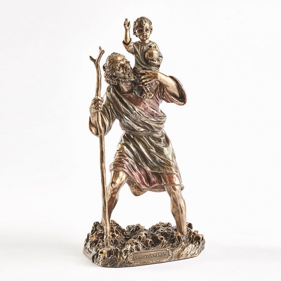 Statuette de Saint-Christophe avec l'enfant Jésus 