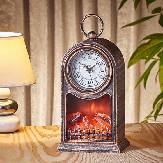 Horloge de table à effet de flamme 