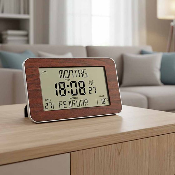 Horloge calendrier radiopilotée 