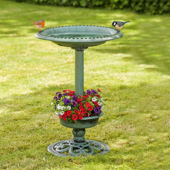 Abreuvoir pour oiseaux avec jardinière 