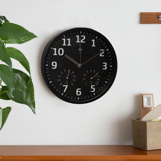 Horloge murale radiopilotée « thermo/hygro »