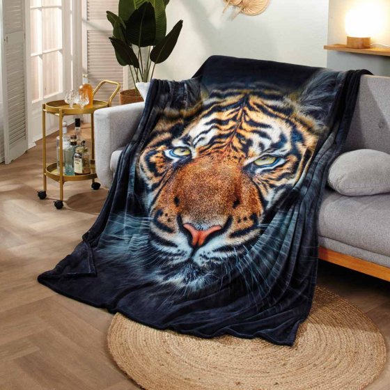 Couverture d'intérieur à motif de tigre 
