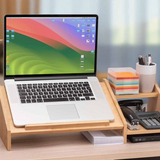 Support d'ordinateur portable en bambou