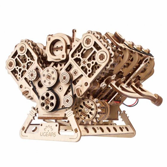 Maquette en bois moteur V8
