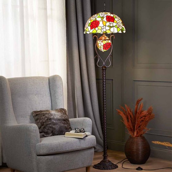 Lampadaire « Roses » style Tiffany 