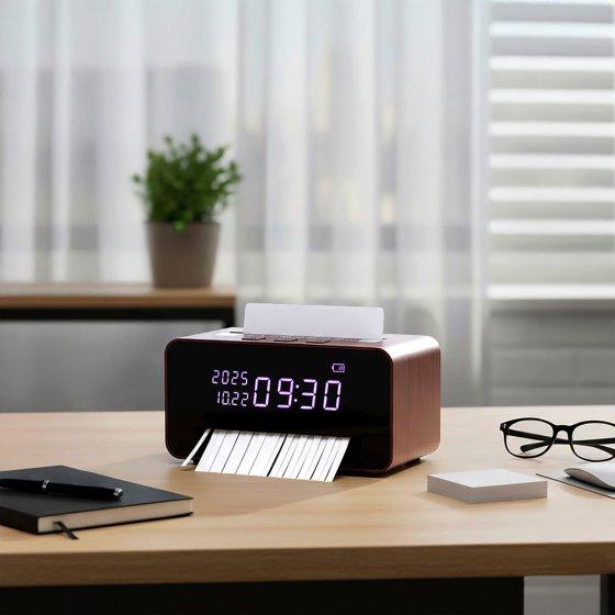 Destructeur de documents de bureau avec horloge 