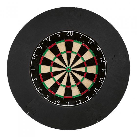 Cible de fléchettes en sisal avec anneau de protection mural 