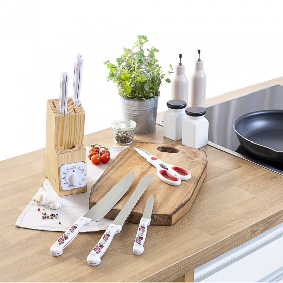 Bloc de couteaux "Roses" 