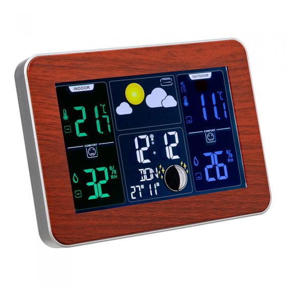 Station météo sans fil aspect bois 