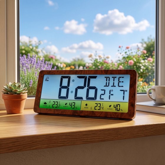 Station météo radiocommandée avec écran couleur XXL 