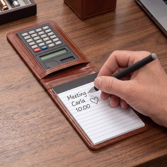Bloc-notes pratique avec calculatrice 