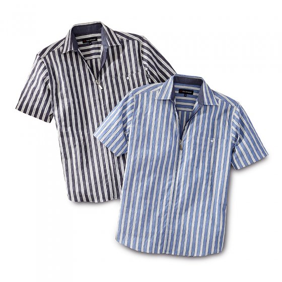 Bleu rayé + anthracite rayé en lot M | Rayuresbleues#Rayuresanthracite