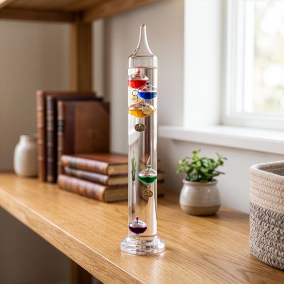 Thermomètre en verre Galileo de 28 cm 