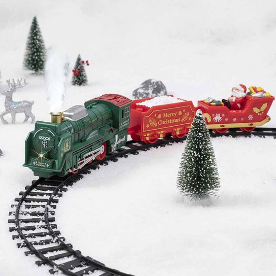 Train de Noël électronique avec de la fumée 