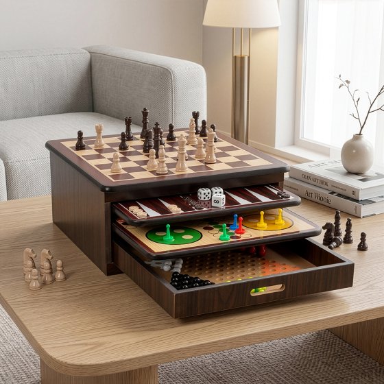 Coffret de jeux en bois 10 en 1 