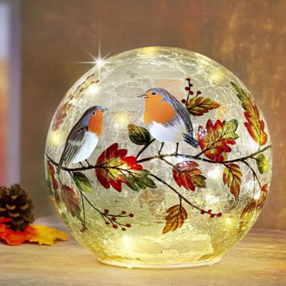 Boule de verre LED « L'automne » 