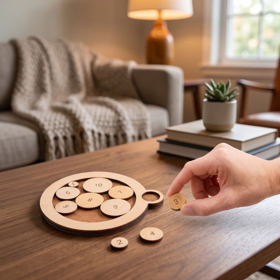 Jeu de réflexion avec des disques « Cercle des nombres » 