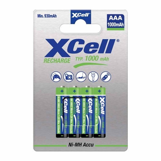 Lot de 4 piles rechargeables Micro/AAA 