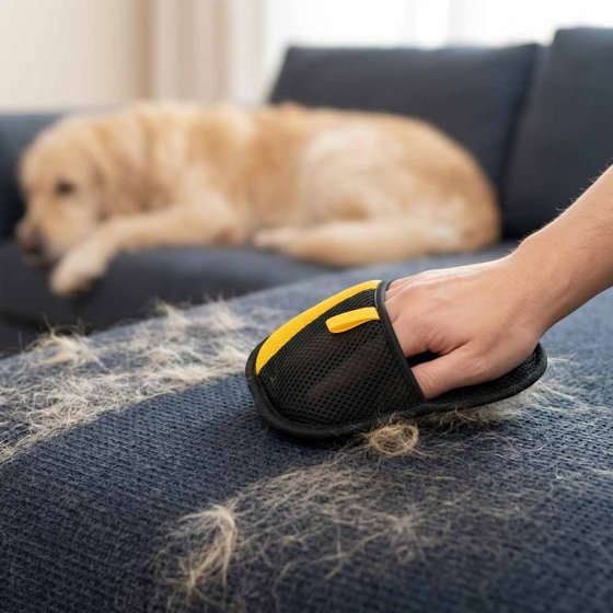 Gant pour ramasser les poils d'animaux 