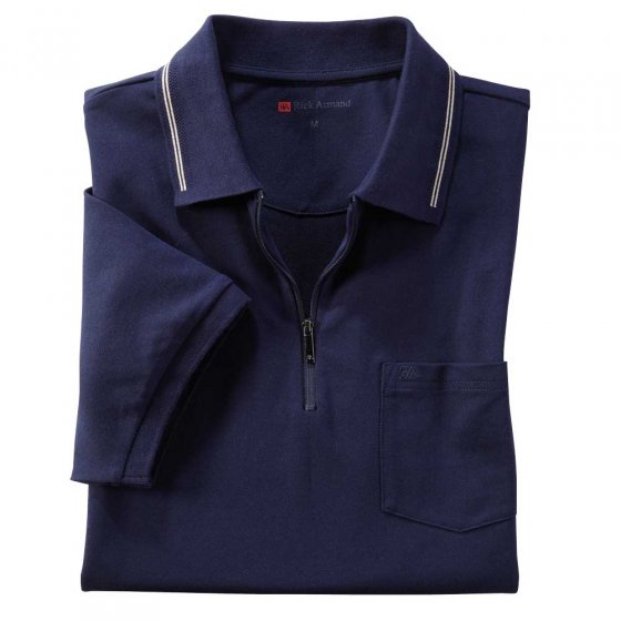 Polo col zippé 3XL (128/132) | Marine