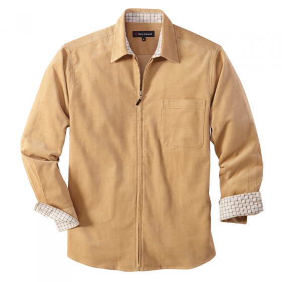 Chemise en velours côtelé avec glissière intégrale 