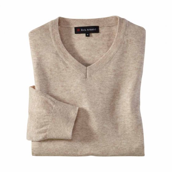 Pull col en V 3XL (128/132) | Beige