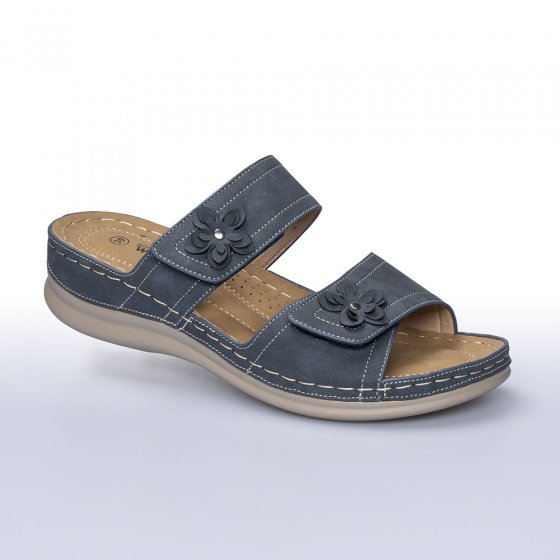 Mules confort à scratch « Anette » 40 | Bleu