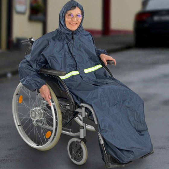 Cape de pluie avec manches pour rollator 