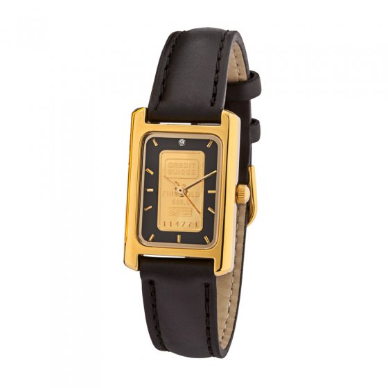 Montre lingot d’or et diamant 