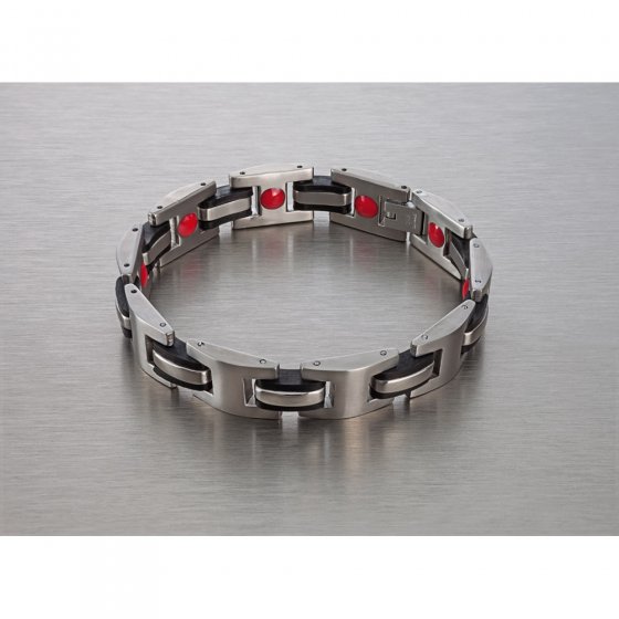 Bracelet magnétique en titane  "Red Power" 