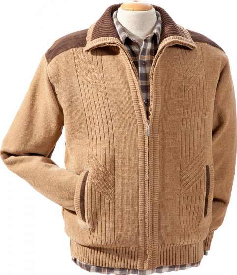 Gilet en maille chenille,Camel 3XL