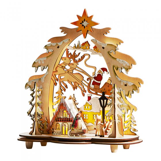Arche en bois illuminée "Idylle de Noël"