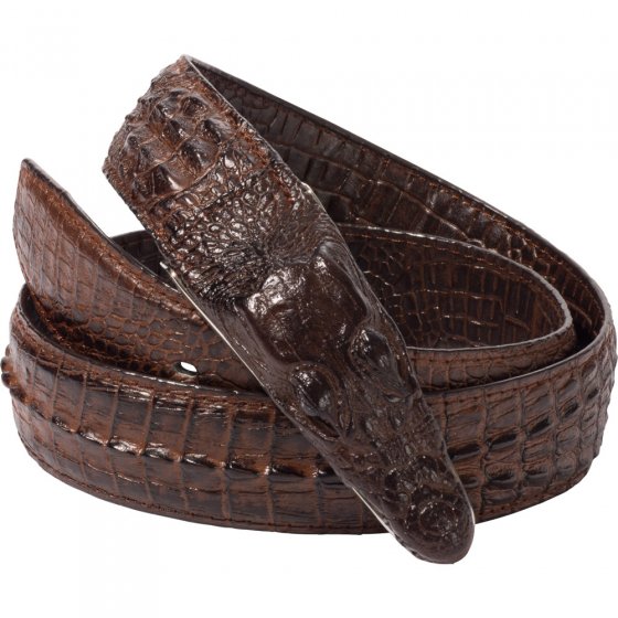 Ceinture en cuir « tête d'alligator » 