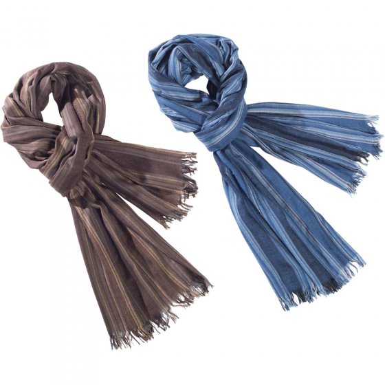 Foulard froissé,Lot bleu+marr. 