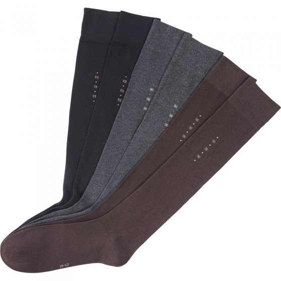 Chaussettes hautes en coton 6 paires  43/46 | Noir#Anthracite#Marron