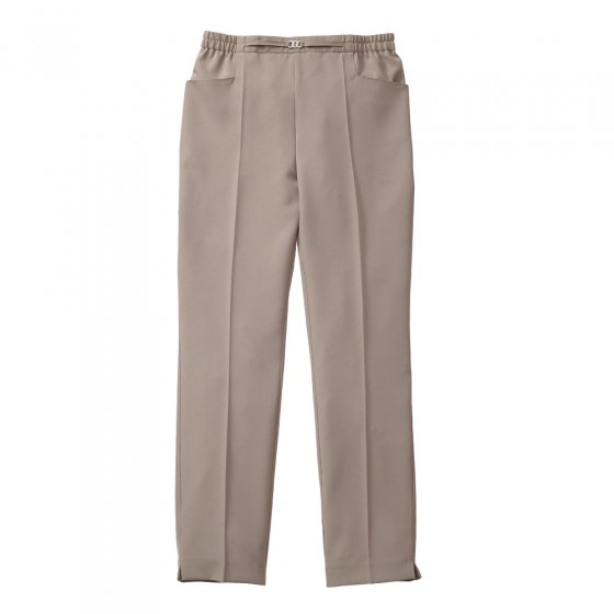 Pantalon à ceinture élastiquée et fermoir décoratif