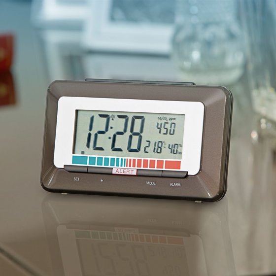 Horloge radiopilotée avec moniteur de qualité de l’air 