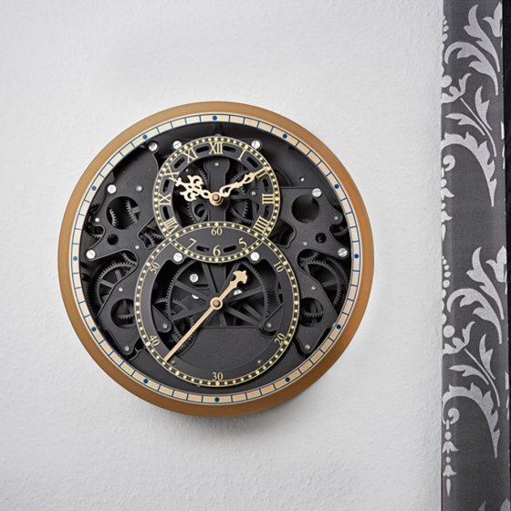 Montre squelette "noir et or" 