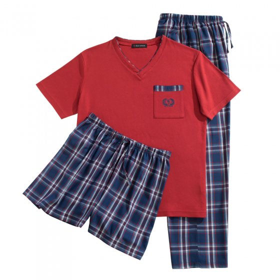 Pyjama en trois pièces L | Marine#Rouge