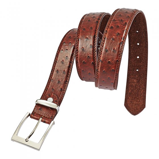 Ceinture en cuir aspect peau d’autruche 