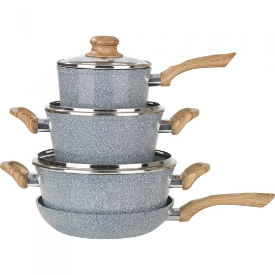 Batterie de cuisine en céramique aspect granit Lot 7 pièces