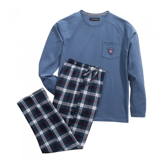 Pyjama homme en coton L | Bleu-gris