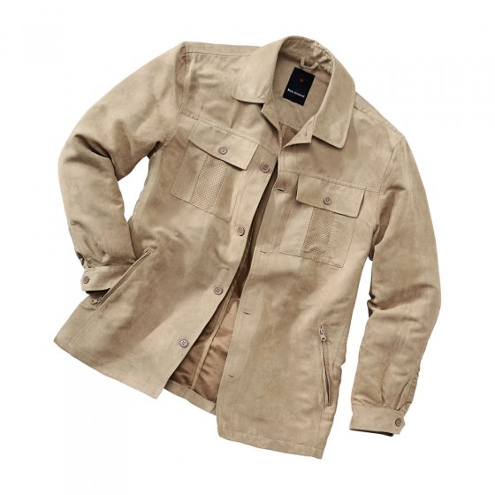 Veste-chemise en microskin,L L | Beige