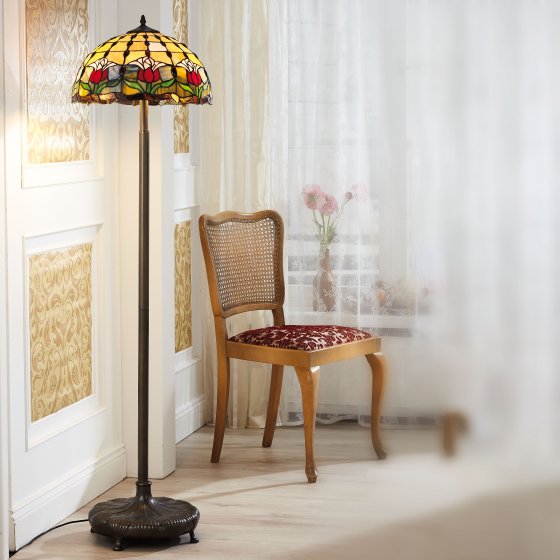 Lampadaire tiffany tulipe 